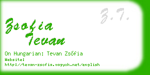 zsofia tevan business card